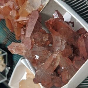 Red Lemurian Quartz crystal cluster - super rare high spiritual energy